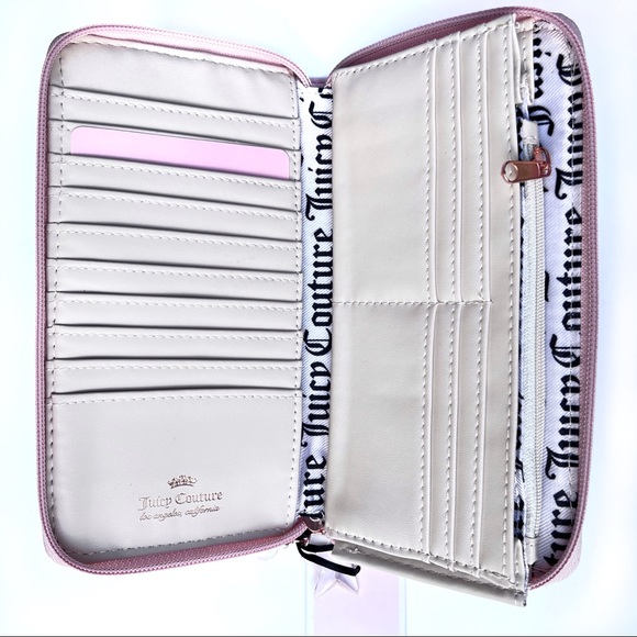 Juicy Couture Starburst Macaroon Pink Zip Around Wallet with Charms - Picture 6 of 12